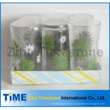 Grupo da secadora de roupa do vidro bebendo do decalque da impressão 9oz (TM24007-5)